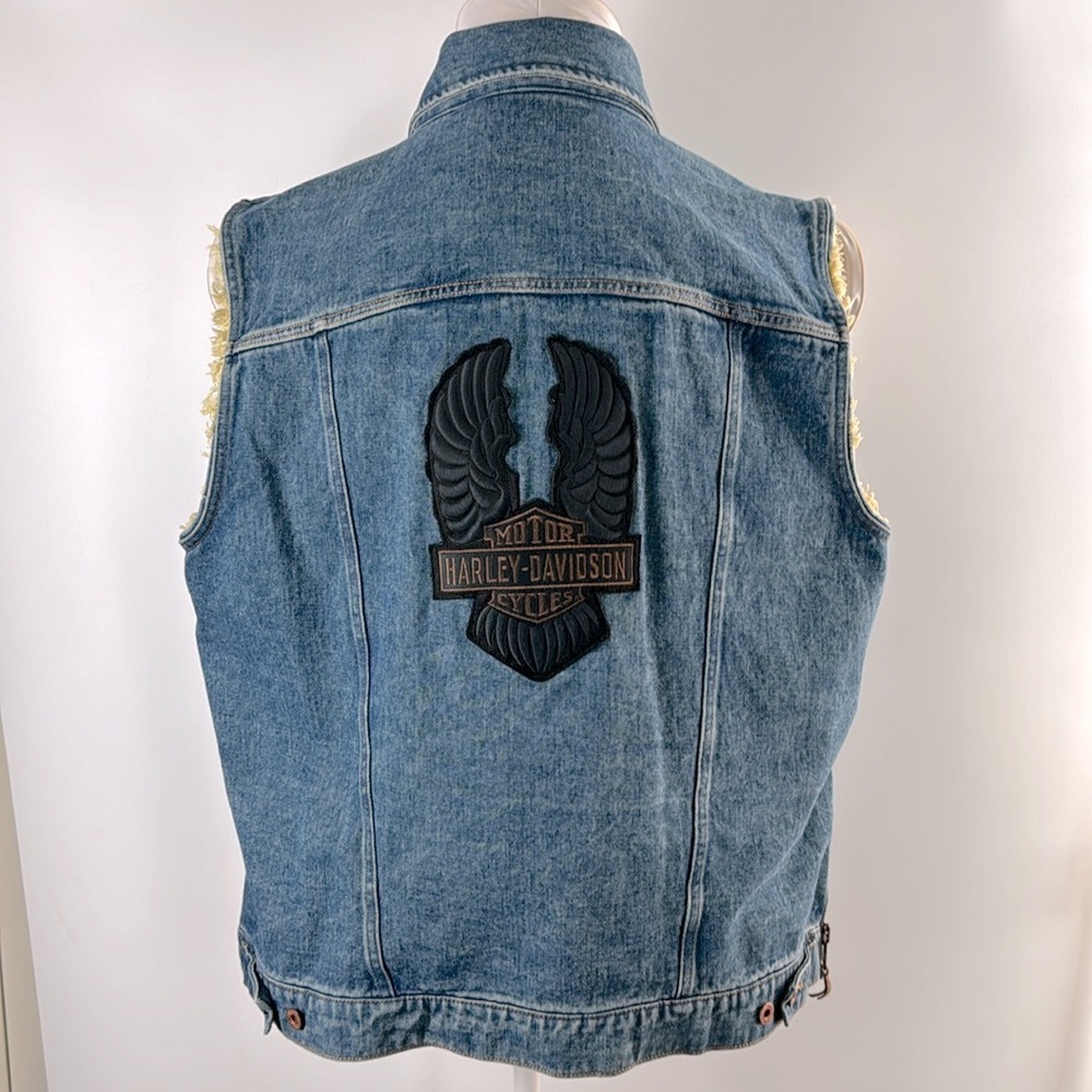 HARLEY-DAVIDSON™️ Men's Size 2XL Sleeveless Denim Riding Vest